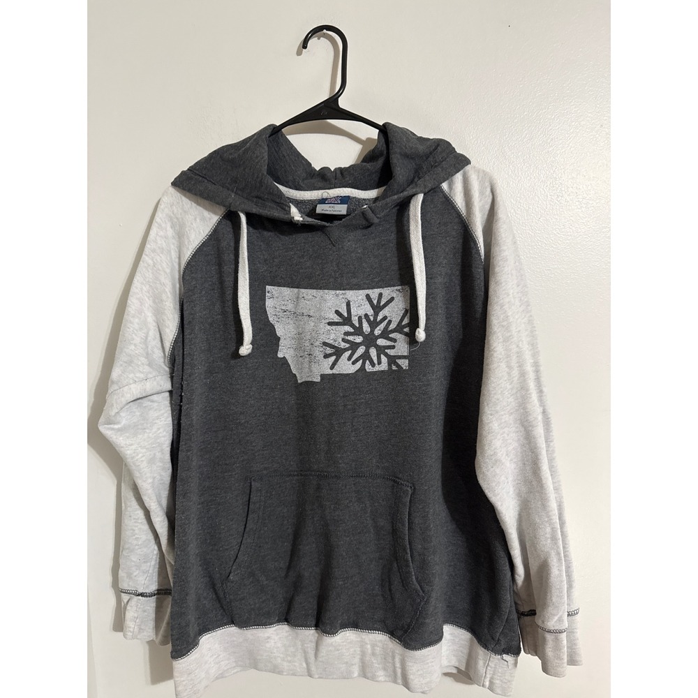 MV Sport Montana Snowflake Raglan Hoodie Charcoal Grey XXL Womens